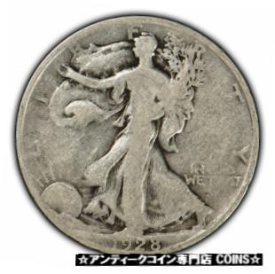 楽天金銀プラチナ　ワールドリソース【極美品/品質保証書付】 アンティークコイン コイン 金貨 銀貨 [送料無料] 1928-S 50c Silver Walking Liberty Half Dollar - Better Date Coin - SKU-X715