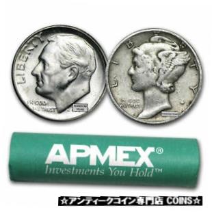 楽天金銀プラチナ　ワールドリソース【極美品/品質保証書付】 アンティークコイン コイン 金貨 銀貨 [送料無料] 90％ Silver Coins - $5 Face Value Roll - Mixed Dimes - SKU#213198