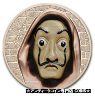 【極美品/品質保証書付】 アンティークコイン コイン 金貨 銀貨 送料無料 2018 1 Oz Silver 5 SALVATORE Dali Money Heist Revolutionary Masks Coin.