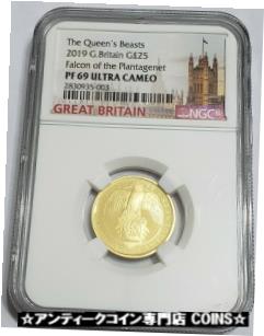 【極美品/品質保証書付】 アンティークコイン コイン 金貨 銀貨 [送料無料] 2019 1/4 Oz Gold Great Britain QUEENS BEAST FALCON PF69 Ultra Cameo Coin.