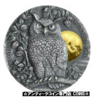【極美品/品質保証書付】 アンティークコイン コイン 金貨 銀貨 [送料無料] 2019 2 Oz Silver $5 Niue LONG EARED OWL Asio Otus Antique Finish Coin.