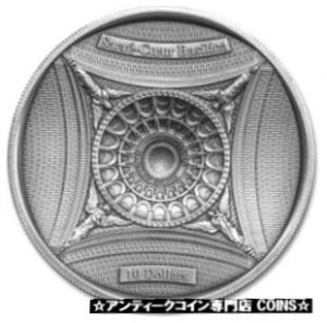 2018 100 グラム シルバー 10 ドル サクレ クール バシリカ セイクリッド ハート 4 層コイン。2018 100 Grams Silver $10 SACRE COEUR BASILICA Sacred Heart 4 Layer Coin.