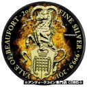 2019 2 オンス シルバー イギリス ?5 クイーン ビースト バーニング エール オブ ビューフォート ルテニウム コイン。2019 2 Oz Silver UK ?5 Queen Beast BURNING YALE OF BEAUFORT Ruthenium Coin.