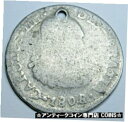 【極美品/品質保証書付】 アンティークコイン コイン 金貨 銀貨 [送料無料] 1808 Holed Mexico Silver 1/2 Reales Old Antique 1800's Spanish Colonial Era Coin