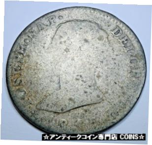 【極美品/品質保証書付】 アンティークコイン コイン 金貨 銀貨 送料無料 Spanish Joseph Napoleon 1812-AI Silver 2 Reales Antique Old 1800s Bonaparte Coin