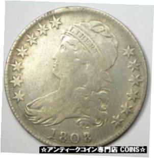 【極美品/品質保証書付】 アンティークコイン コイン 金貨 銀貨 [送料無料] 1808/7 Capped Bust Half Dollar 50C Coin - VF Details - Rare Overdate! 1