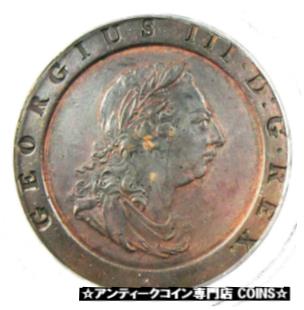 yɔi/iۏ؏tz AeB[NRC RC   [] 1797 Great Britain George III Twopence 2D Coin S-3776 - Certified PCGS AU Detail