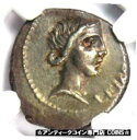 ローマン ブルータス AR デナリウス銀貨 54 BC - 認定 NGC Choice XF (EF)Roman Brutus AR Denarius Silv...