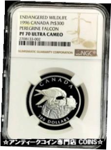 【極美品/品質保証書付】 アンティークコイン コイン 金貨 銀貨 [送料無料] 1996 PLATINUM CANADA $300 DOLLAR 1 OZ PEREGRINE FALCON COIN NGC PROOF 70 UC