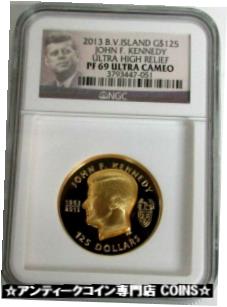 【極美品/品質保証書付】 アンティークコイン 金貨 2013 GOLD BRITISH VIRGIN IS 500 MINTED 1oz JFK ULTRA HIGH RELIEF NGC PROOF 69 UC [送料無料] #got-wr-3469-830