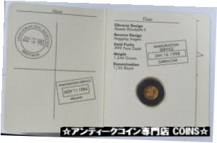【極美品/品質保証書付】 アンティークコイン コイン 金貨 銀貨 [送料無料] 2002 GOLD GIBRALTAR PASSPORT TO WORLD GOLD COINS 1/25 ROYAL HUGGING CHERUB's