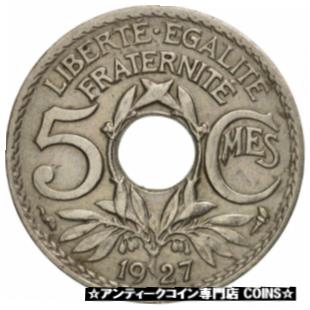 【極美品/品質保証書付】 アンティークコイン コイン 金貨 銀貨 [送料無料] [#411295] France, Lindauer, 5 Centimes, 1927, AU(50-53), Copper-nickel, KM:875 2