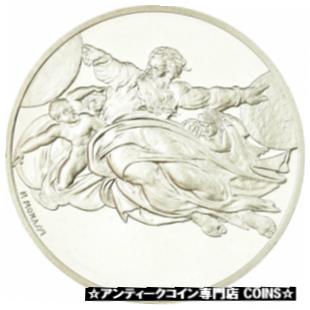 【極美品/品質保証書付】 アンティークコイン コイン 金貨 銀貨 送料無料 713223 France, Medal, Peinture, Michel Ange, Le Soleil et la Lune, Monassi