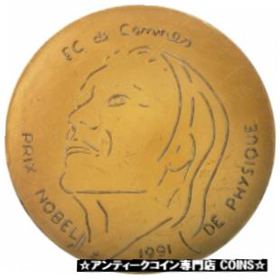  アンティークコイン コイン 金貨 銀貨   France, Medal, P.G de Gennes, Prix Nobel de Physique, 1991, EF(40-45)