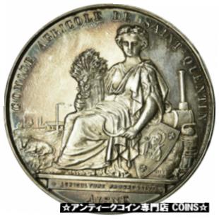  アンティークコイン コイン 金貨 銀貨   France, Medal, Comice Agricole de Saint-Quentin, Aisne, MS(63), Silver
