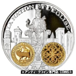  アンティークコイン コイン 金貨 銀貨   France, Medal, La Nation et L'Eglise, Agnel D'Or, MS(65-70), Silver