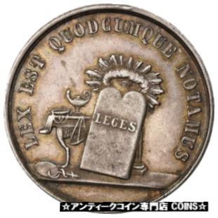  アンティークコイン コイン 金貨 銀貨   France, Token, Notary, Louis XVIII, Notaires de Laon, AU(55-58), Silver