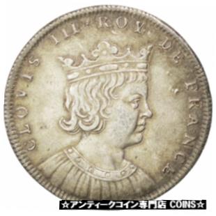  アンティークコイン コイン 金貨 銀貨   FRANCE, History, Clovis III, Medal, AU(55-58), Silver, 33, 12.70