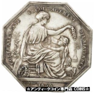  アンティークコイン コイン 金貨 銀貨   France, Insurance, Token, AU(55-58), Silver, 32, Gailhouste #1138