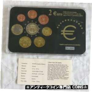 オーストリア 2007 年ローマ条約記念 2 ユーロ 8 コインユーロタイプセット - パック/コアAUSTRIA 2007 COMMEMORATIVE ROME TREATY 2 EURO IN 8 COIN EURO TYPE SET - pack/coa