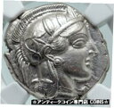 【極美品/品質保証書付】 アンティークコイン 銀貨 ATHENS Greece Silver Greek TETRADRACHM Coin Athena FULL CREST OWL NGC i86409 [送料無料] #sct-wr-3536-46