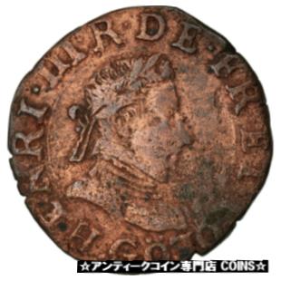 yɔi/iۏ؏tz AeB[NRC RC   [] [#872998] Coin, France, Henri III, Double Tournois, 1581, Poitiers, VF(20-25)
