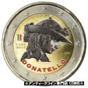  アンティークコイン コイン 金貨 銀貨   Italy, 2 Euro, Donatello, 2016, Colourized, MS(63), Bi-Metallic