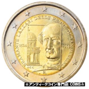  アンティークコイン コイン 金貨 銀貨   San Marino, 2 Euro, Bramante Lazzari, 2014, MS(63), Bi-Metallic