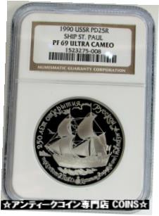 【極美品/品質保証書付】 アンティークコイン 硬貨 1990 (L) PALLADIUM RUSSIA 25 ROUBLES 1 OZ ST. PAUL SHIP NGC PROOF 69 ULTRA CAM [送料無料] #oot-wr-3560-1759