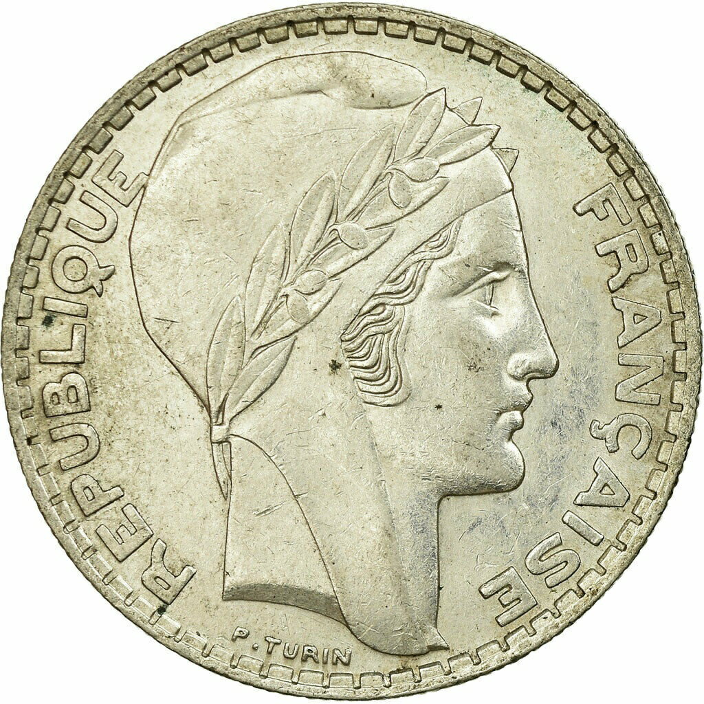  アンティークコイン コイン 金貨 銀貨   Coin, France, Turin, 20 Francs, 1937, Paris, AU(55-58), Silver, KM:879