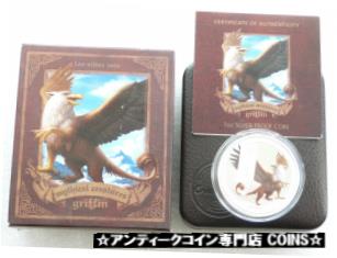  アンティークコイン コイン 金貨 銀貨  2013 Tuvalu Mythical Creatures Griffin $1 One Dollar Silver Proof Coin Box Coa