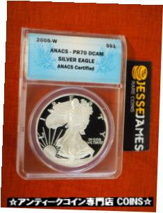  アンティークコイン コイン 金貨 銀貨  2005 W PROOF SILVER EAGLE ANACS PR70 DCAM BLUE LABEL