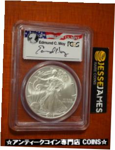  アンティークコイン コイン 金貨 銀貨  2006 W BURNISHED SILVER EAGLE PCGS SP70 RARE EDMUND MOY SIGNED FLAG LABEL