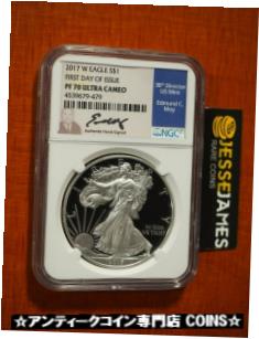  アンティークコイン コイン 金貨 銀貨  2017 W PROOF SILVER EAGLE NGC PF70 ULTRA CAMEO EDMUND MOY FIRST DAY ISSUE FDI