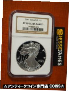  アンティークコイン コイン 金貨 銀貨  2001 W PROOF SILVER EAGLE NGC PF69 ULTRA CAMEO CLASSIC BROWN LABEL