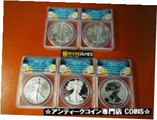  アンティークコイン コイン 金貨 銀貨  2011 25TH ANNIVERSARY SILVER EAGLE 5 COIN SET ANACS RP70 PR70 SP70 MS70 SP70