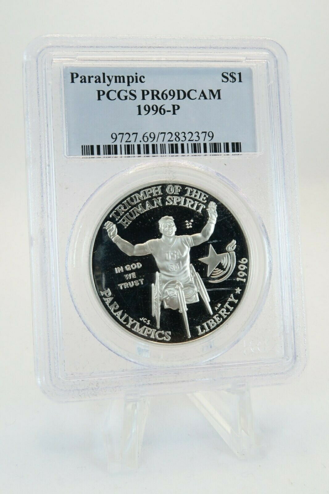 ڶ/ʼݾڽա ƥ    [̵] 1996-P PCGS PR69DCAM Paralympic $1 Modern Commemorative Silver Proof