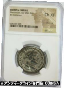 yɔi/iۏ؏tz AeB[NRC RC   [] 286 - 310 AD ROMAN BI NUMMUS MAXIMIAN COIN NGC EXTREMELY FINE