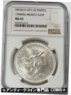 ڶ/ʼݾڽա ƥ    [̵] 1968 SILVER MEXICO 25 PESO COIN MAYAN DANCER OLYMPIC COMMEMORATIVE NGC MS 65