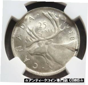 ڶ/ʼݾڽա ƥ    [̵] 1938 SILVER CANADA 25 CENTS KING GEORGE VI COIN NGC MINT STATE 61