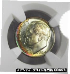 ڶ/ʼݾڽա ƥ  1964-D Top Pop Silver Roosevelt Dime NGC MS68 Toned Coin AJ168 [̵] #sct-wr-3601-231