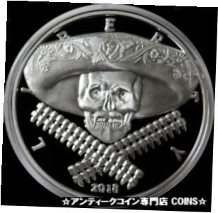 ڶ/ʼݾڽա ƥ    [̵] 2018 SOMBRERO MEXICAN BANDITO LIBERTY WESTERN SKULLS PROOF 1oz SILVER ROUND