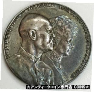 ڶ/ʼݾڽա ƥ    [̵] 1903 SILVER GERMANY HANOVER ERNST AUGUSTUS &THRYA 25TH ANNIV WEDDING MEDAL