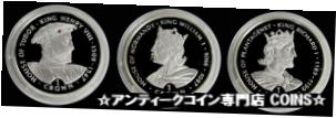  アンティークコイン コイン 金貨 銀貨  1999 SILVER GIBRALTAR 3 KINGS COINS CROWN JEWELS RUBY SAPPHIRE AMETHYST SET