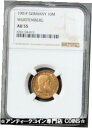 yɔi/iۏ؏tz AeB[NRC RC   [] 1901 F GOLD WURTTEMBERG GERMANY 10 MARK WILHELM II COIN NGC AU 55