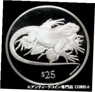 【極美品/品質保証書付】 アンティークコイン コイン 金貨 銀貨 [送料無料] 1993 SILVER BRITISH VIRGIN ISLANDS $25 ROCK IGUANA ENDANGERED WILDLIFE PROOF