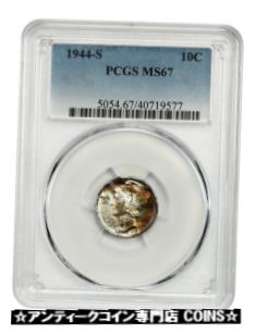 ڶ/ʼݾڽա ƥ    [̵] 1944-S 10c PCGS MS67 - Mercury Dime - Colorful Toning