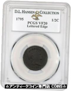 1795 1/2c PCGS VF20 (ポール、LE) 例: D.L.ハンセン - 希少な前半セント #oot-wr-3607-1034 1795 1/2c PCGS VF20 (Pole, LE) ex: D.L. Hansen - Scarce Early Half Cent #oot-wr-3607-1034