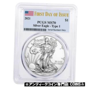 ڶ/ʼݾڽա ƥ    [̵] 2021 1 oz Silver American Eagle $1 Coin PCGS MS 70 First Day of Issue