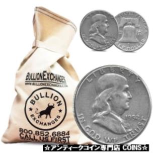 【極美品/品質保証書付】 アンティークコイン 銀貨 100 Face Value Bag -200 Coins- 90 Silver Franklin Half Dollars 50c Circulated 送料無料 scf-wr-3612-257